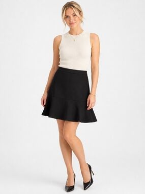 Bar III Black Flared Skater Skirt